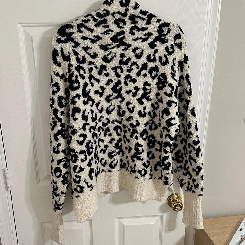 UGG Cream and Black Animal Print Turtleneck Sweater - Picture 6 of 9
